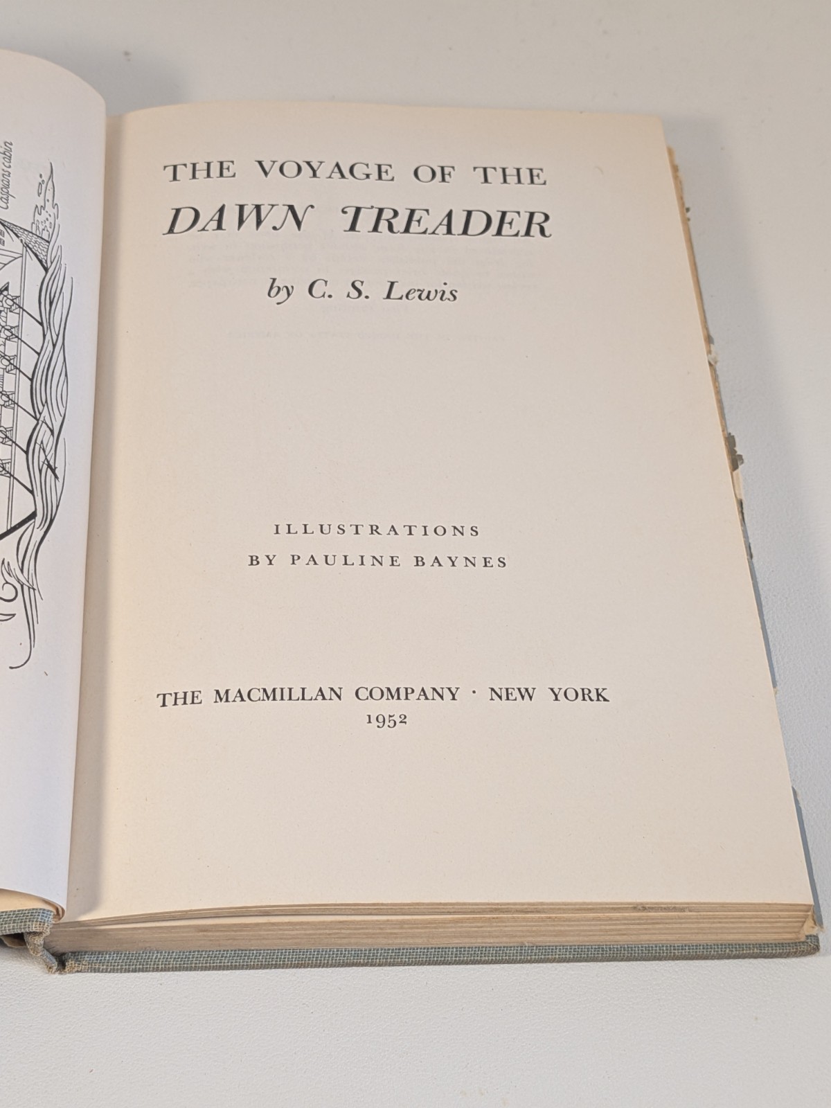 The Voyage of the Dawn Treader 1952 TRUE First US ed 1st print C.S. Lewis HCDJ