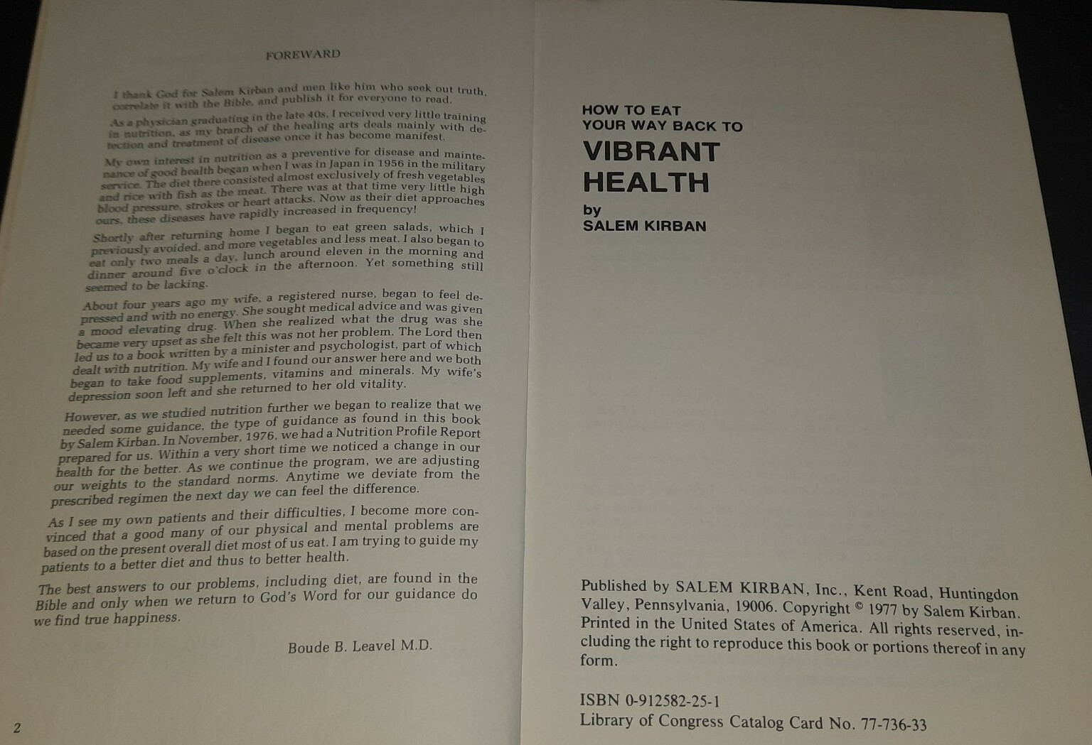 How to Eat Your Way Back To Vibrant Health by Salem Kirban