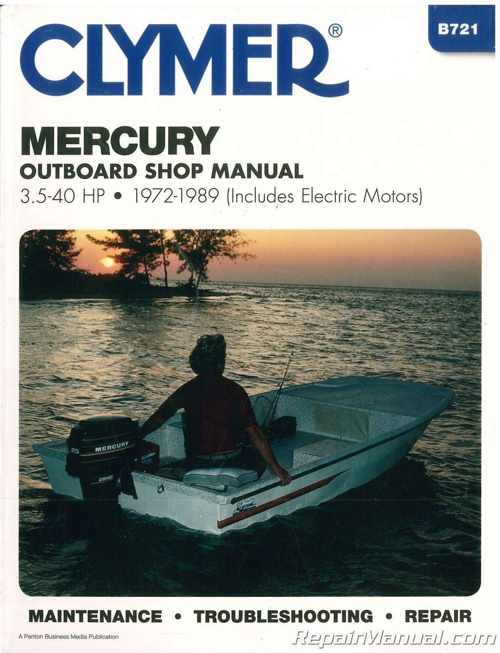 Mercury 3.5-40 HP Outboards Includes Electric Motors (1972-1989) Service Repair,
