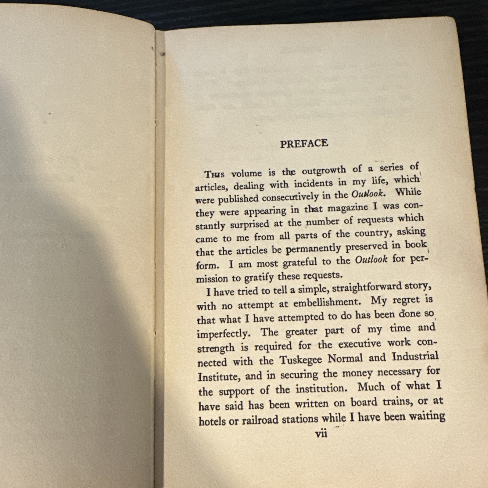 Book 1901 “Up from slavery”, An autobiography by Booker T. Washington