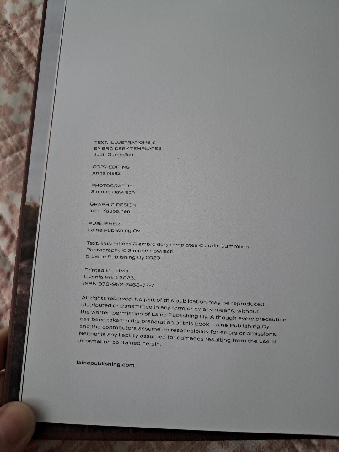 Embroidery on Knits Judit Gummlich Laine Publishing 2023 Hardcover