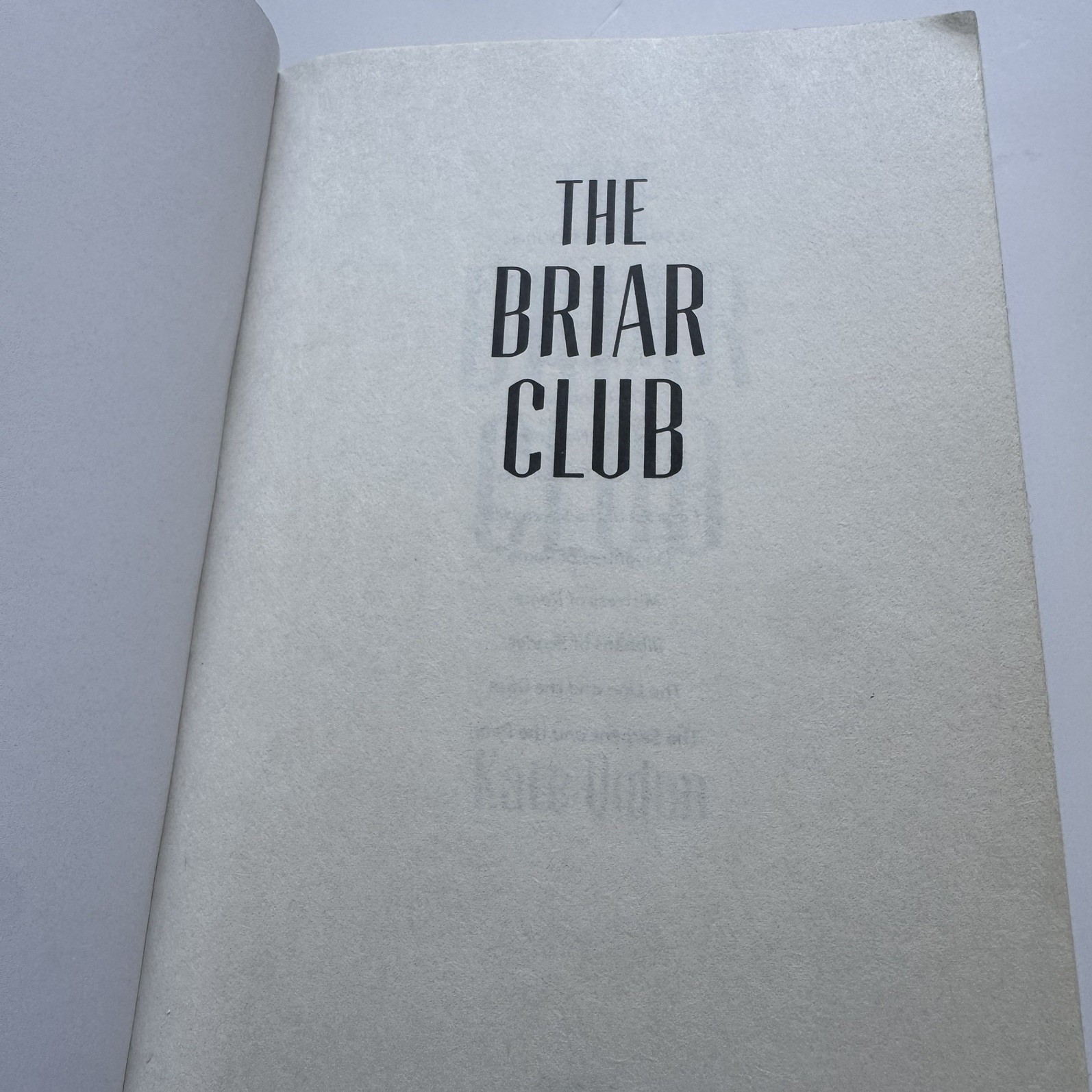 THE BRIAR CLUB by Kate Quinn, Paperback, Historical Fiction Mystery Set in 1950s