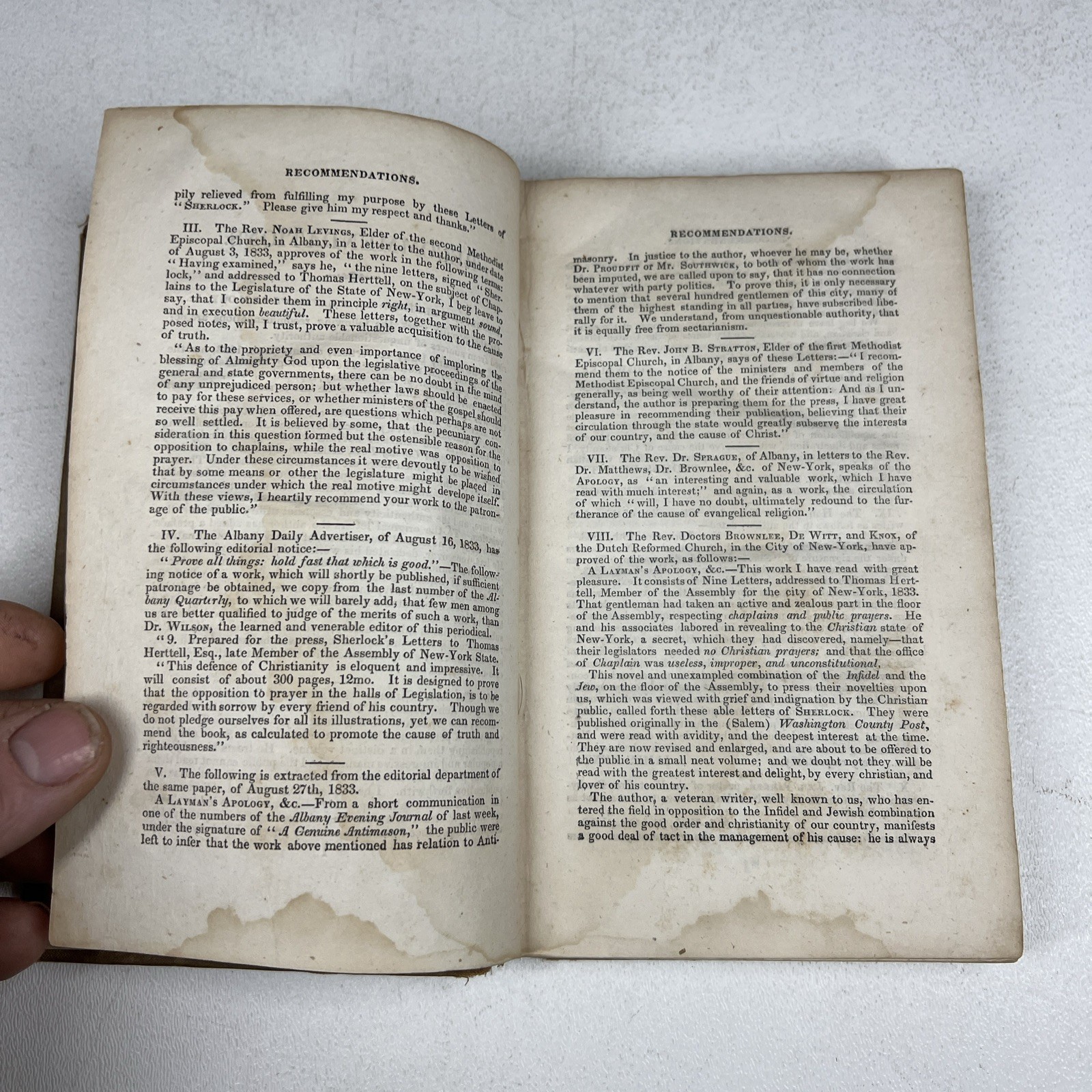 A Laymans Apology Antique Book 1834 Sherlock Solomon Southwick HC Christian