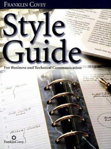Book Franklin Quest Style Guide Formerly Shipley Associates Style Guide 1998