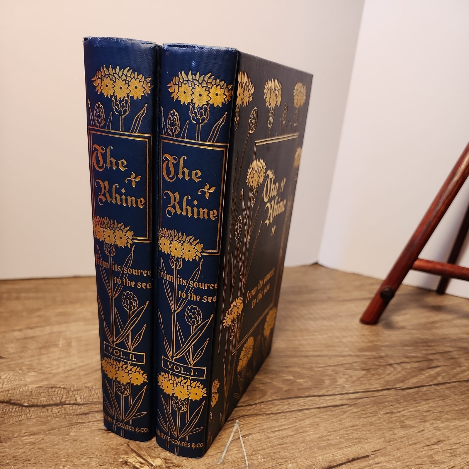 The Rhine, From Its Source to the Sea, 1898, 2 Vol. Set , Germany, Rare, Gilt