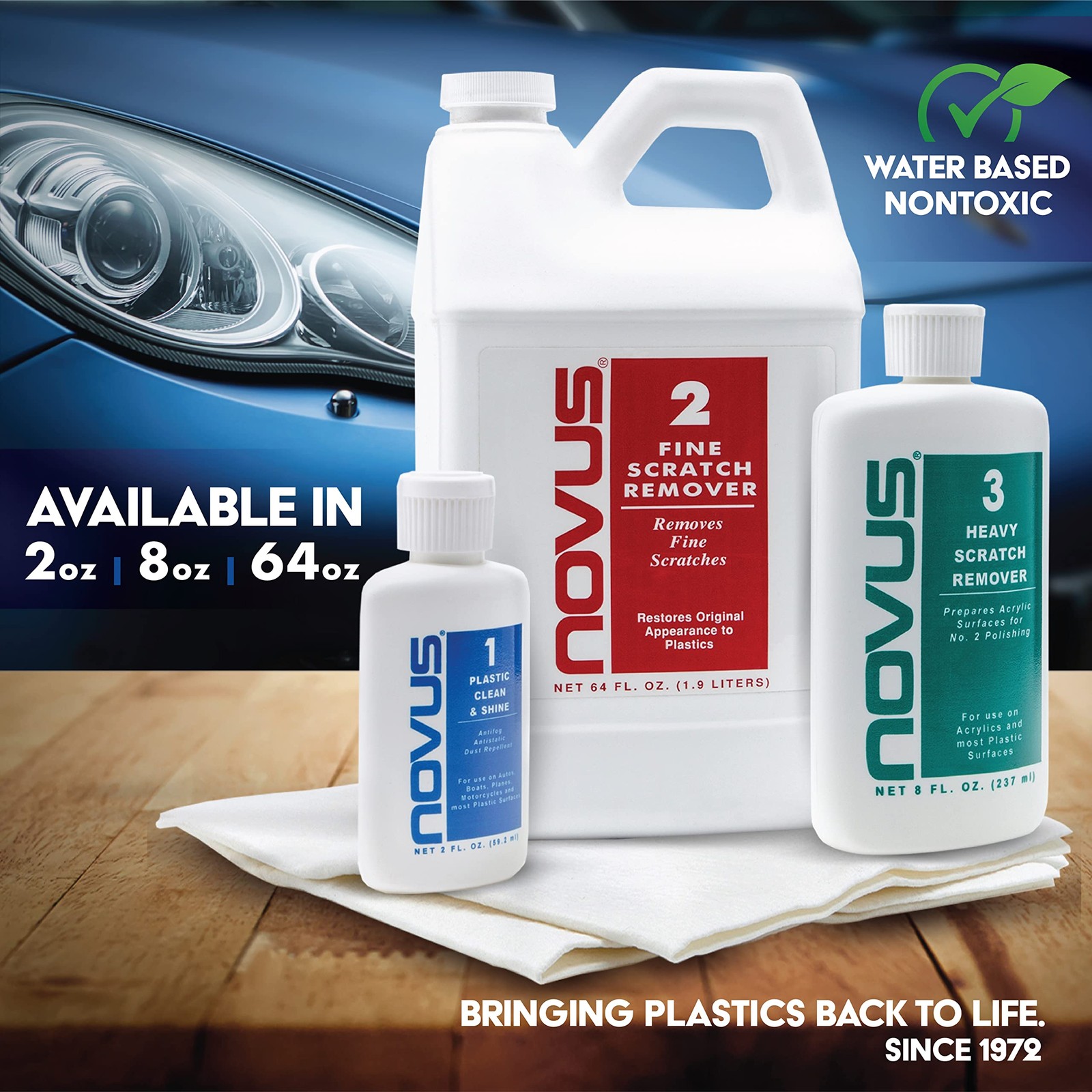 NOVUS-PK1-8 Plastic Clean & Shine 8 Ounce Bottles Fine Scratch Remover #2