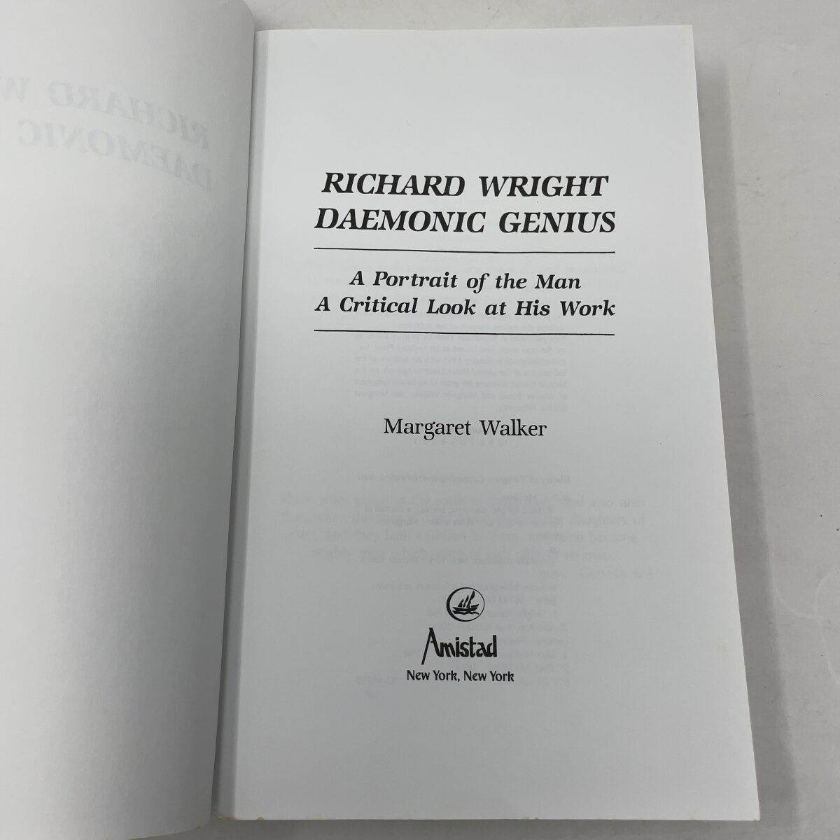 Richard Wright by Margaret Walker PB First Thus Very Good 1988