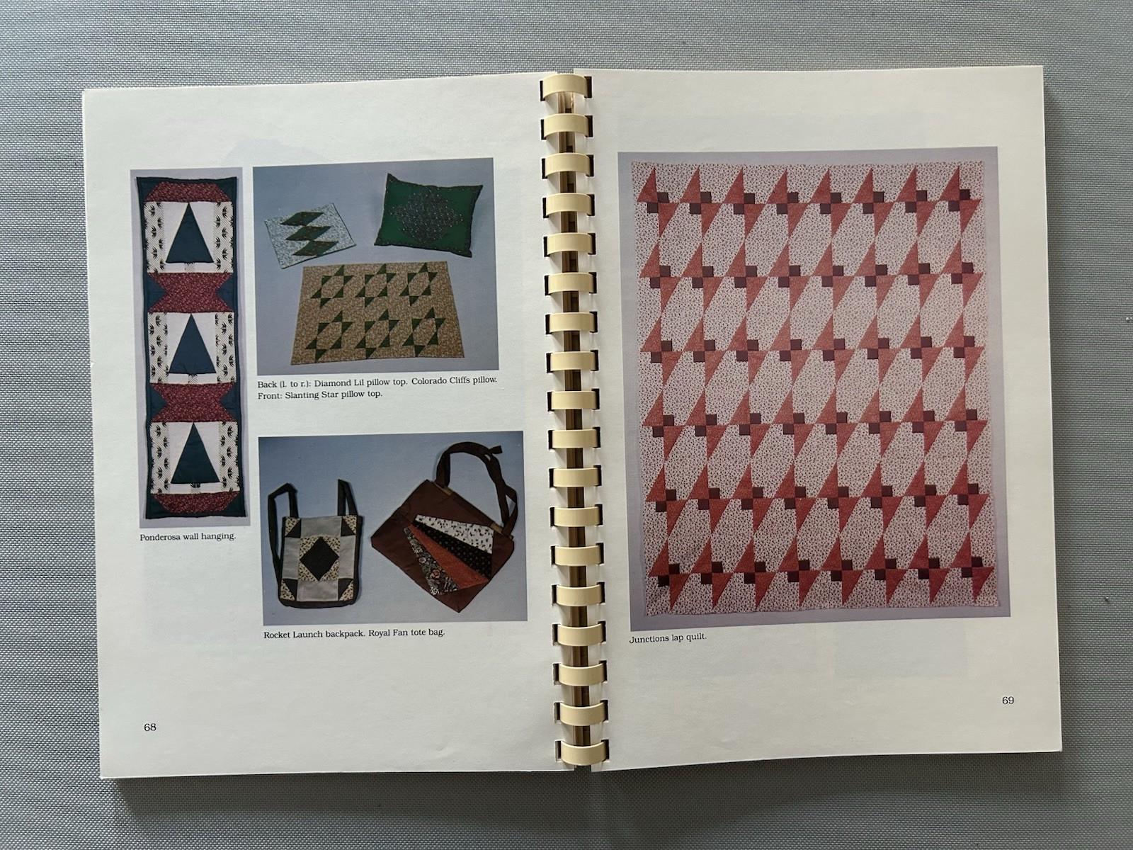 Vintage 1982 Rectangular Quilt Blocks Spiral Bound Book PB Jean Roesler