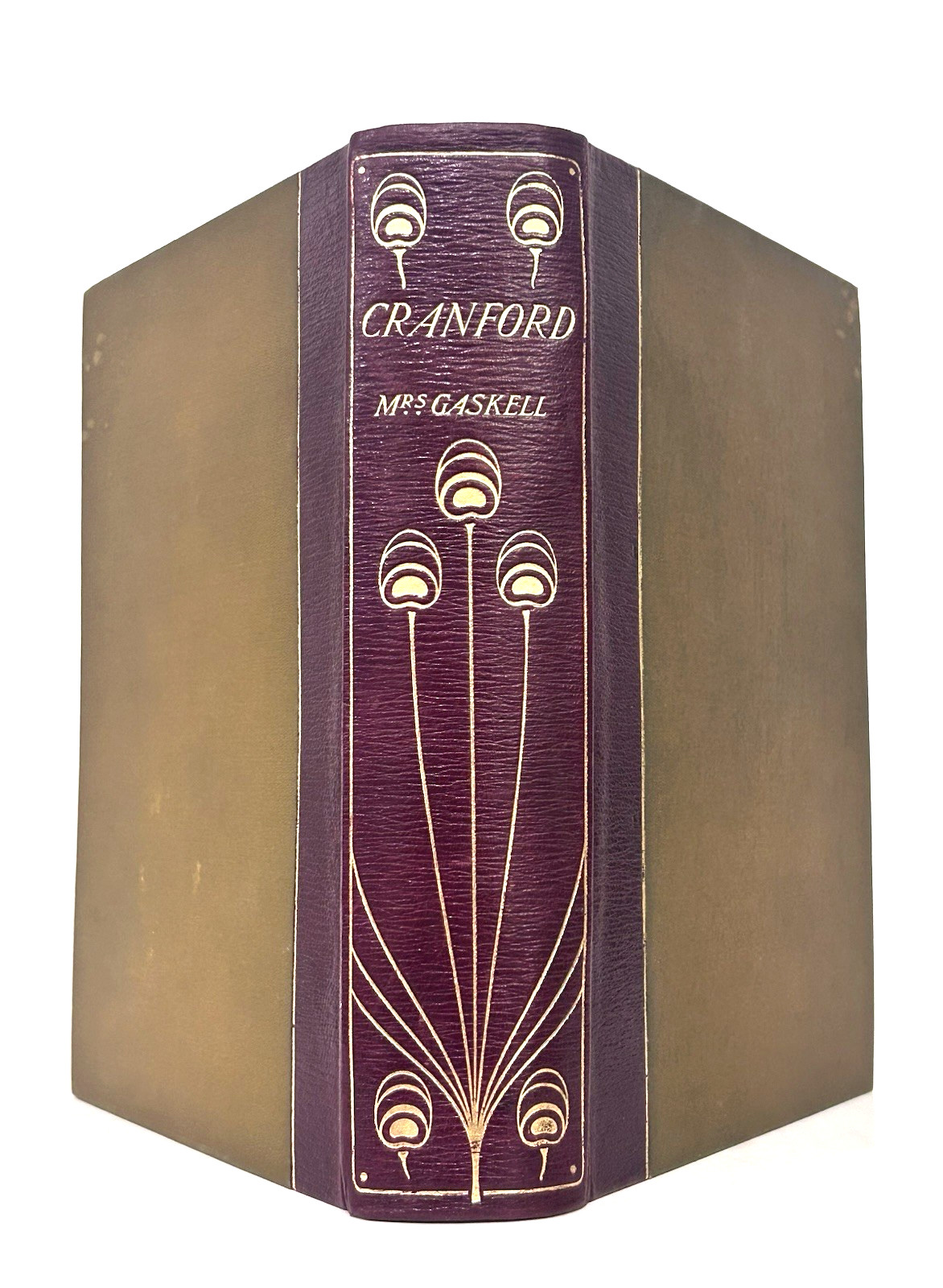 c1910- CRANFORD- By Mrs. Gaskell- Illustrated- Leather “Peacock Style” Binding