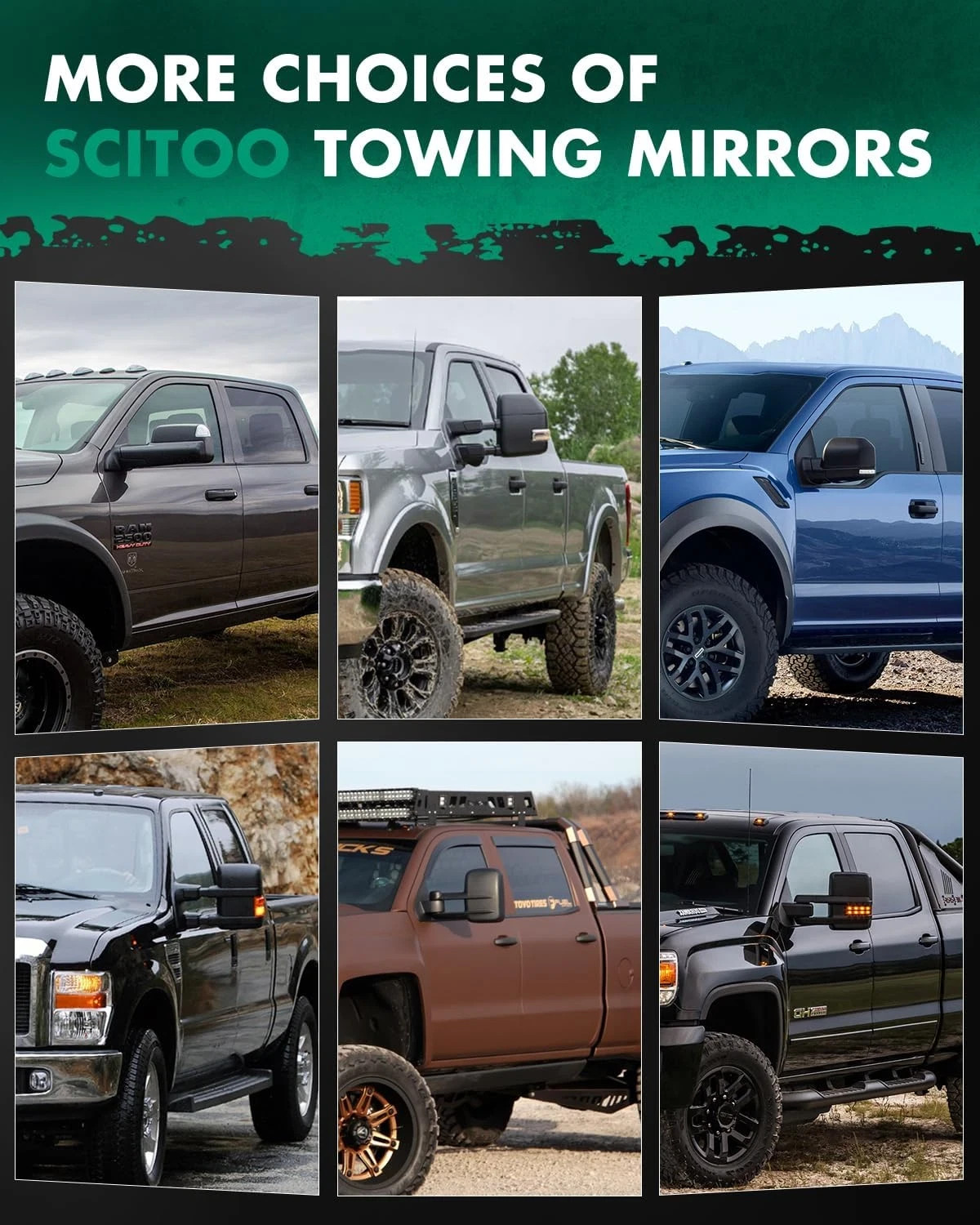 Tow Mirror Compatible with 2007-2014 for Ford for F-150 Towing Mirror with Right