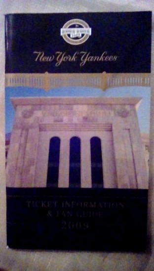 2009 WORLD SERIES CHAMPIONS NEW YORK YANKEES TICKET INFO AND FAN GUIDE BOOKLET