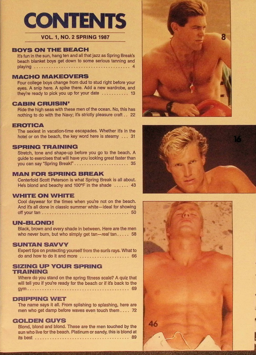 1987 Playgirl Spring Break Hot Sexiest Men Hunks Beefcakes Gay Interest