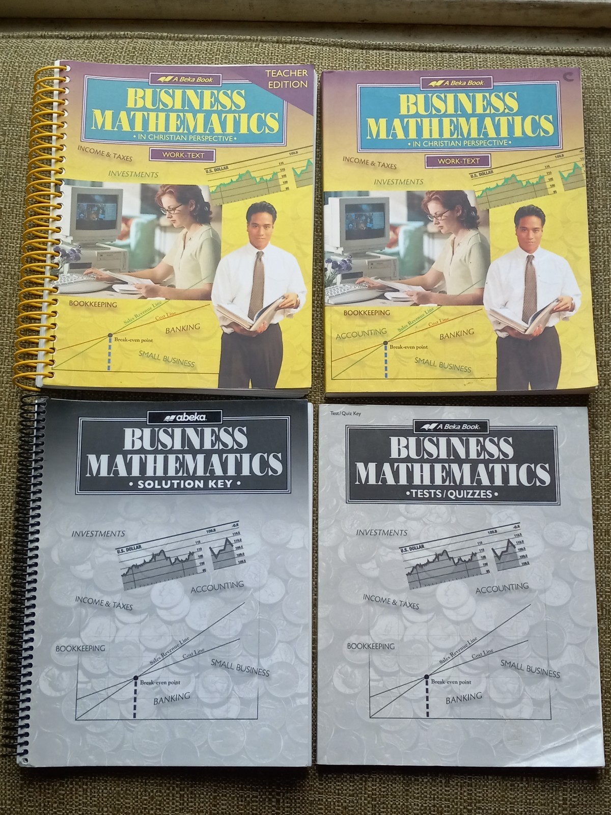A Beka Book Homeschool Business Mathematics Kit Lot of 4
