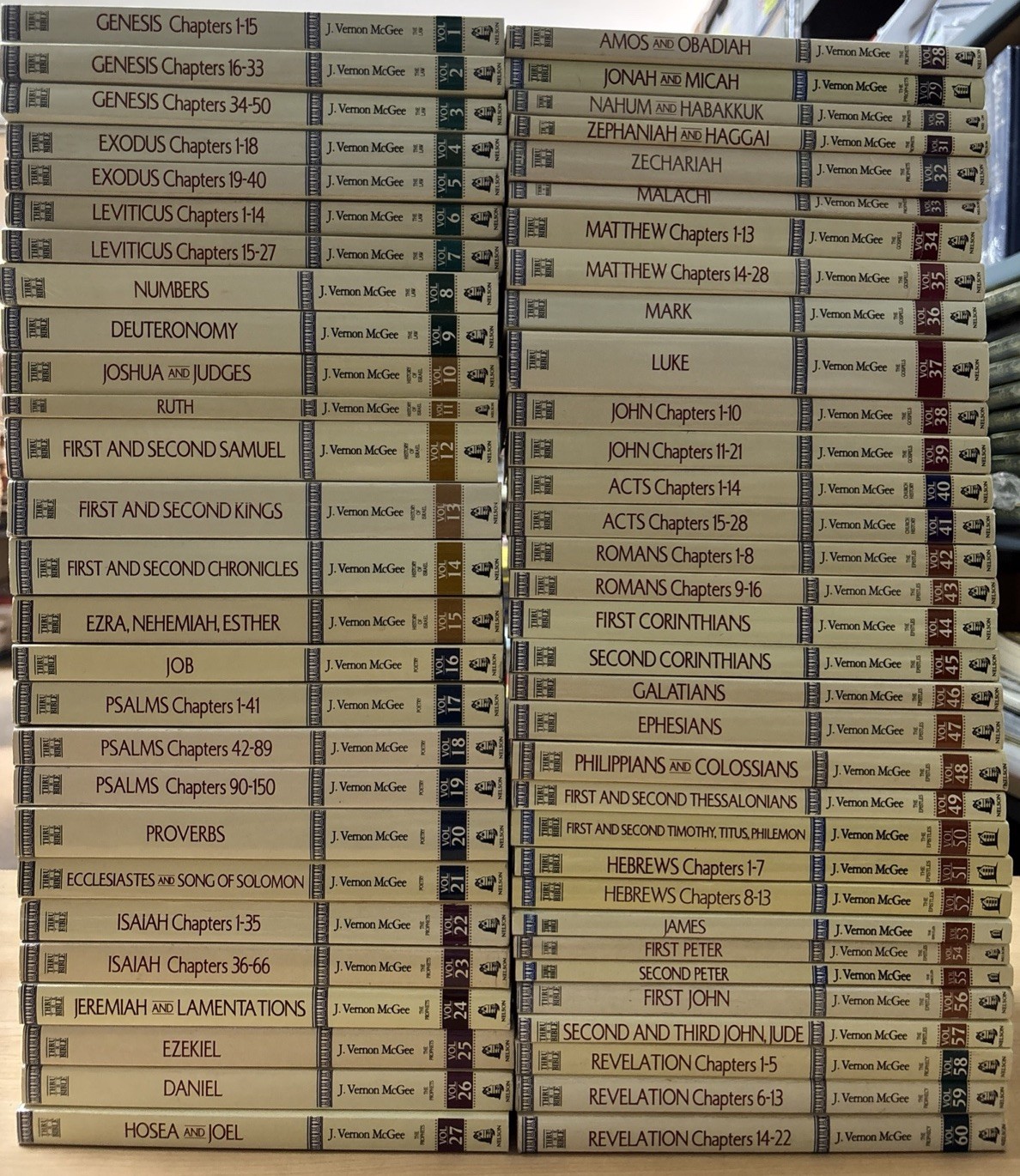 Lot 60 Thru the Bible Commentary Series Complete 60 Book Set J. Vernon McGee PB