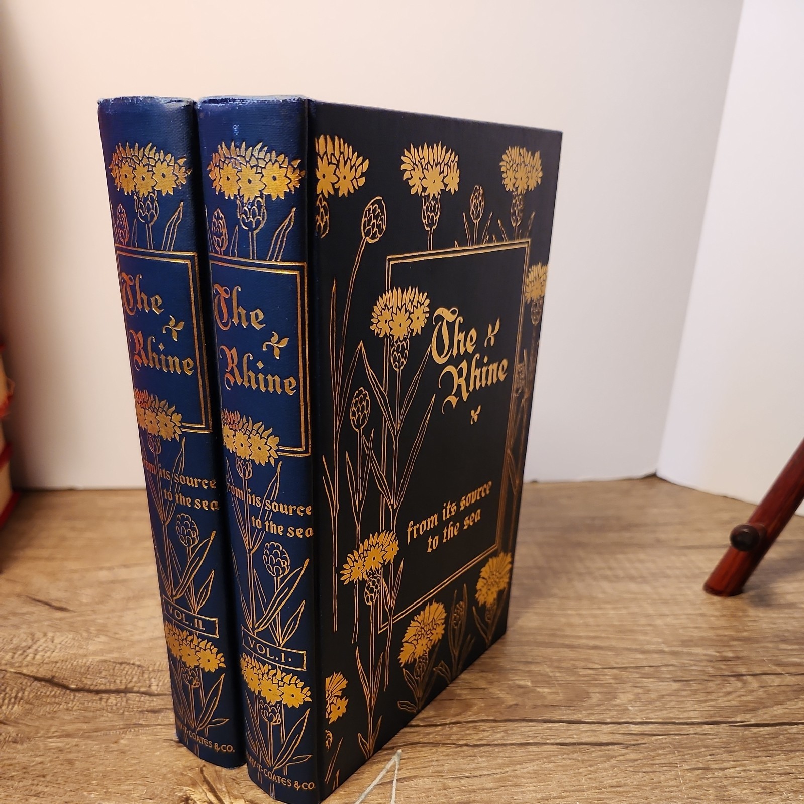 The Rhine, From Its Source to the Sea, 1898, 2 Vol. Set , Germany, Rare, Gilt
