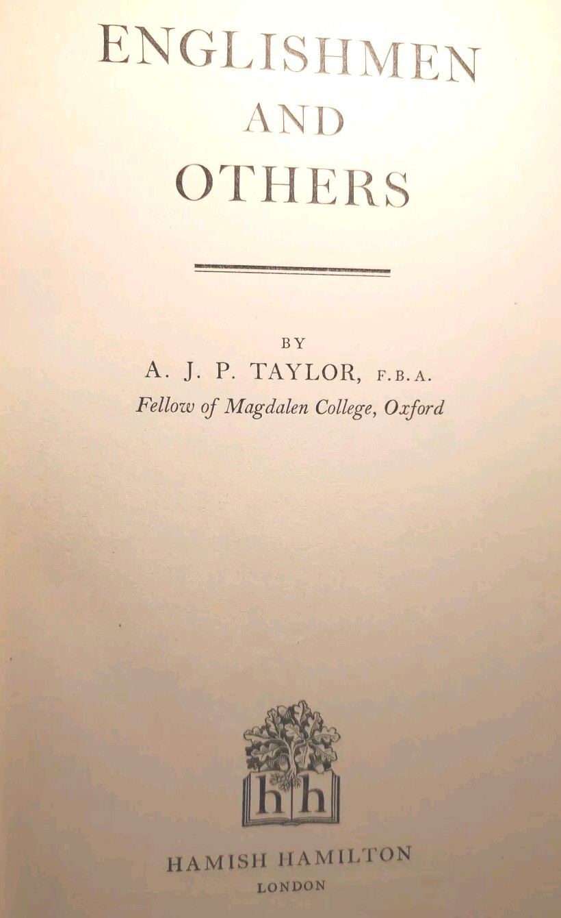 Englishmen and Others By AJP Taylor HC 1950s