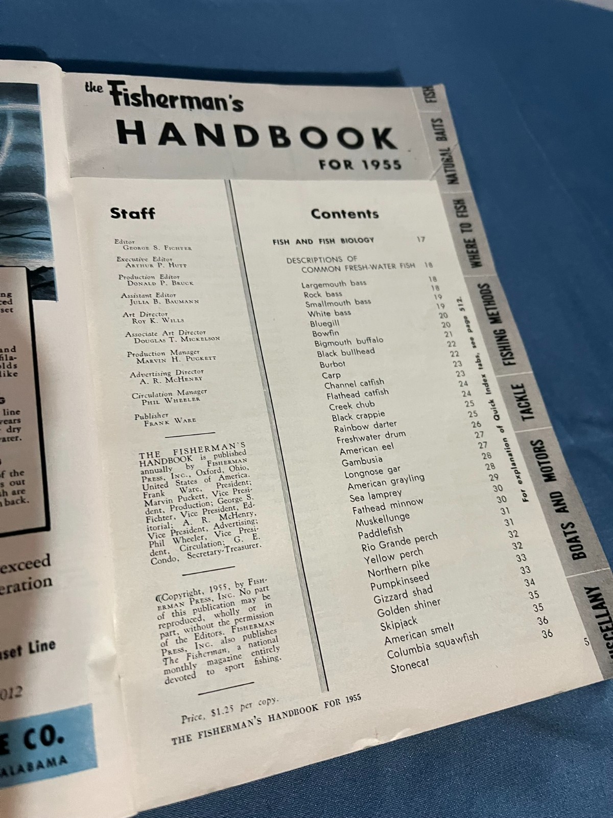 Rare 1955 Fisherman’s Handbook by Fisherman Magazine – 512 pages
