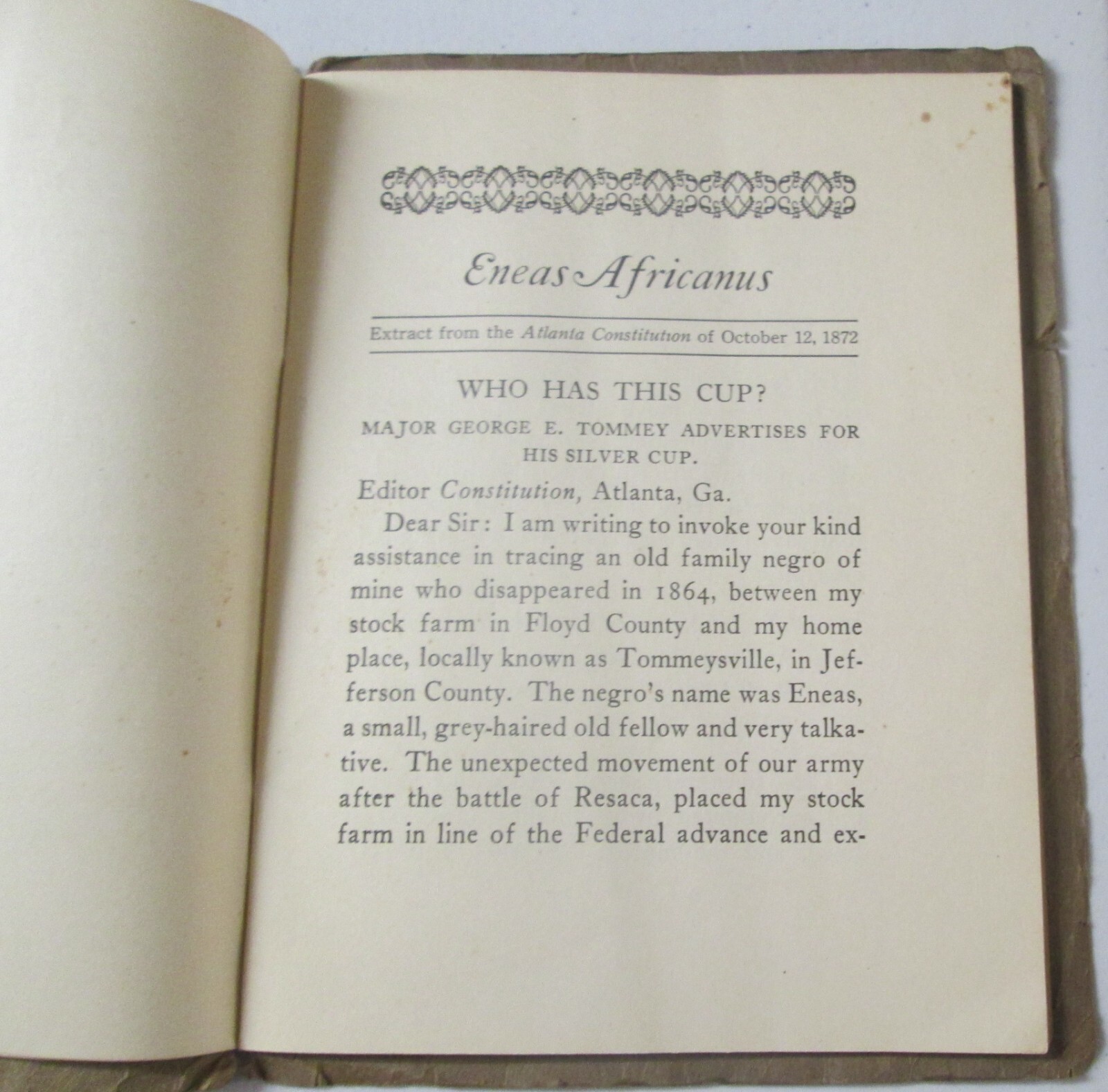 rare 1920 PB copy Eneas Africanus – racism & slavery in the old South