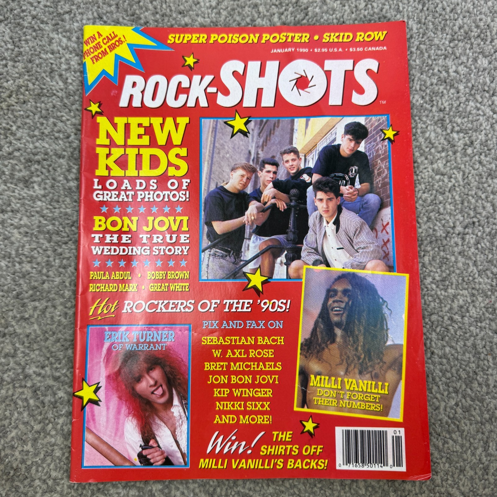 Creem Rock-Shots Magazines January 1990 NKOTB Milli Vanilli Warrant & Skid Row