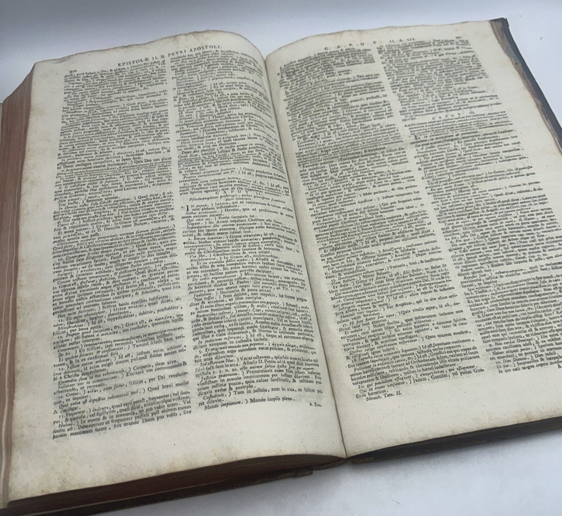 1771 Giovanni Stefano Menochio Latin Theological Book Commentary Leather Vol II
