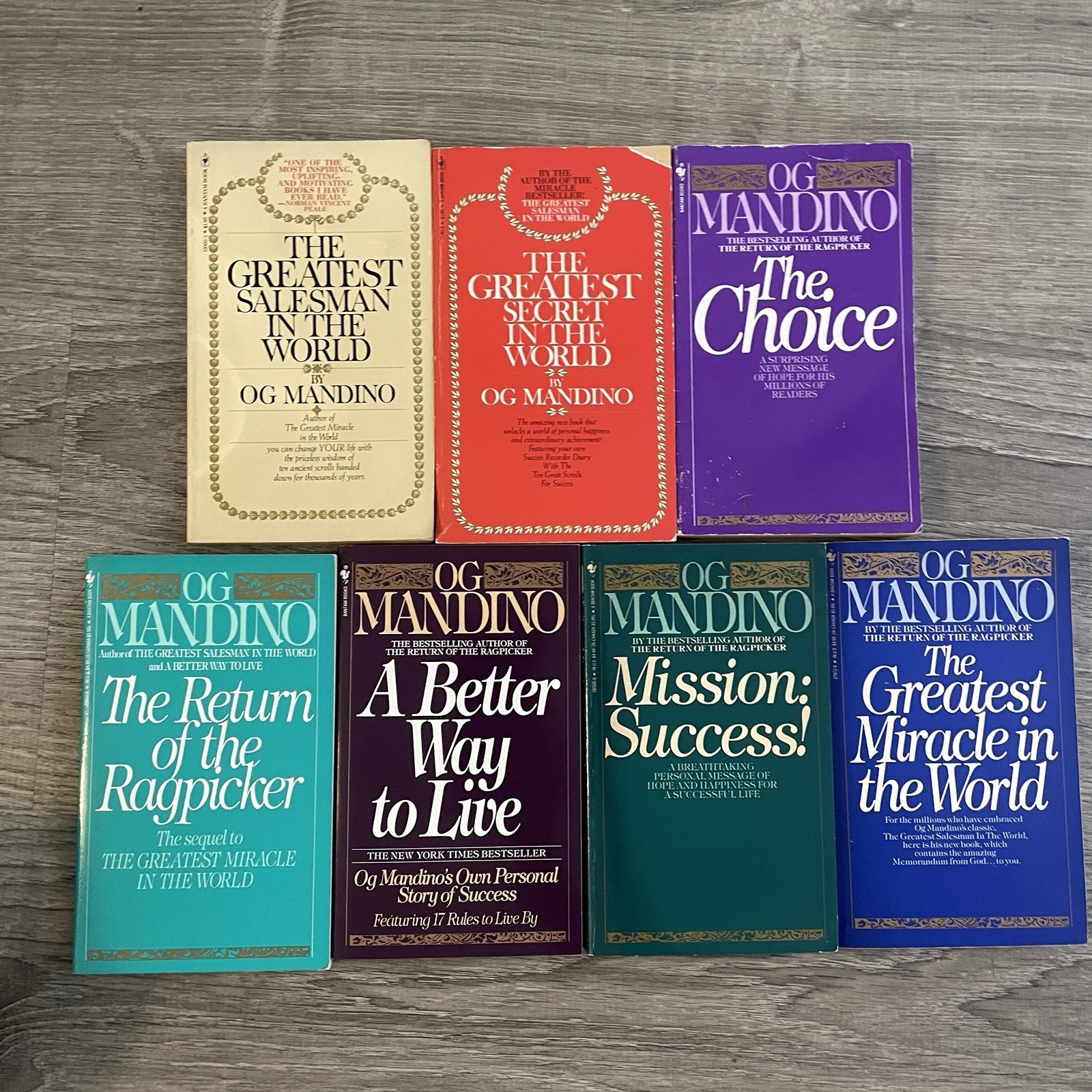 Og Mandino 7 Book Lot Greatest Salesman In The World