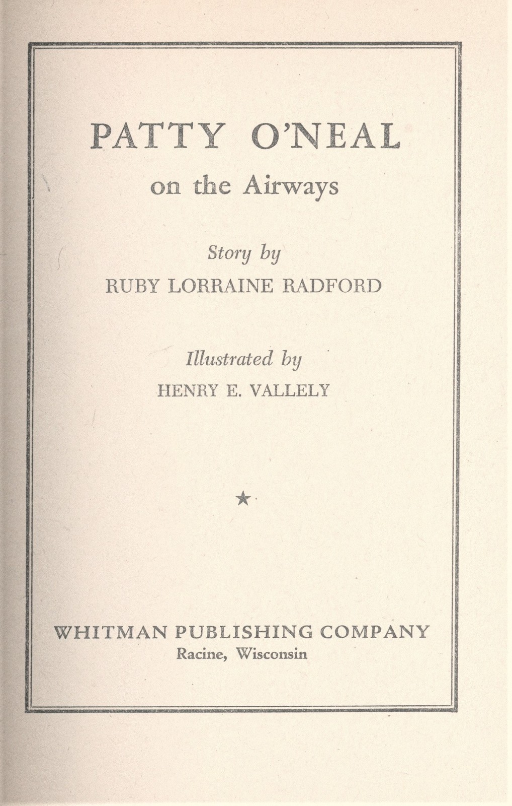 Patty O’Neal on the Airways HC (1946 Whitman Publishing Co.) Book