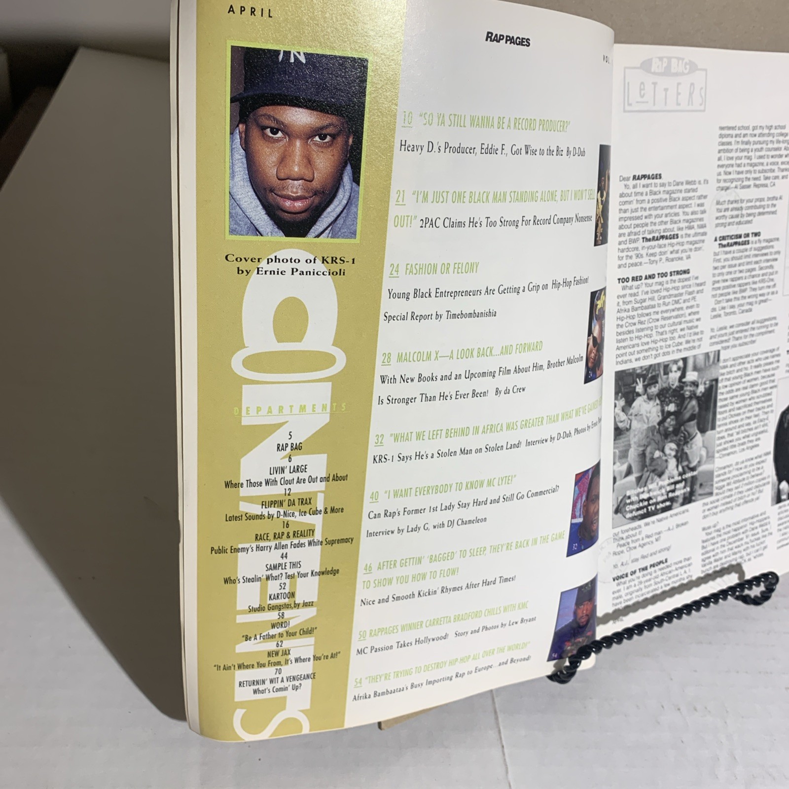 Rap Pages Magazine April 1992 KRS 1 Cover Tupac MC Lyte Malcolm X & Martin RARE!