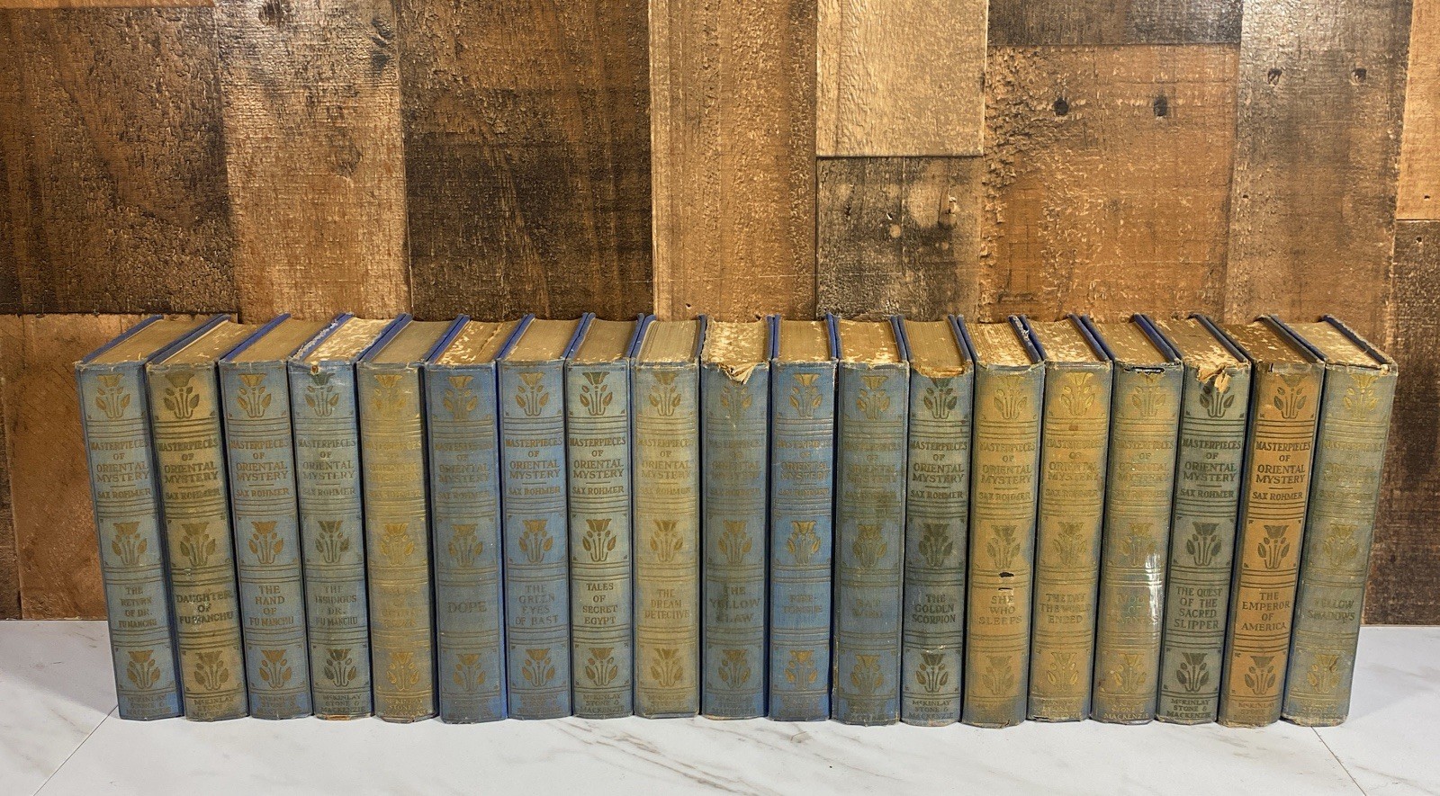 SAX ROHMER 1910s-1930s Masterpieces of Oriental Mystery Book Lot of 19 Acceptabl