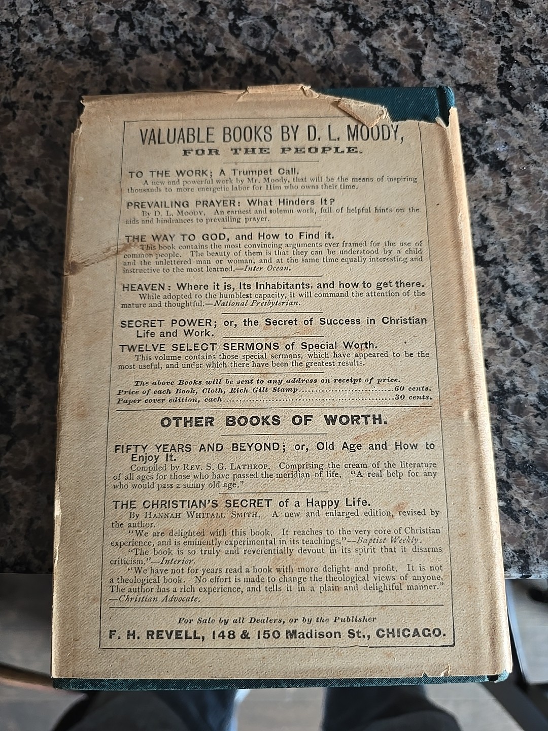 RARE 1881 Twelve Select Sermons Dwight Moody Fleming H. Revell WITH DUST JACKET