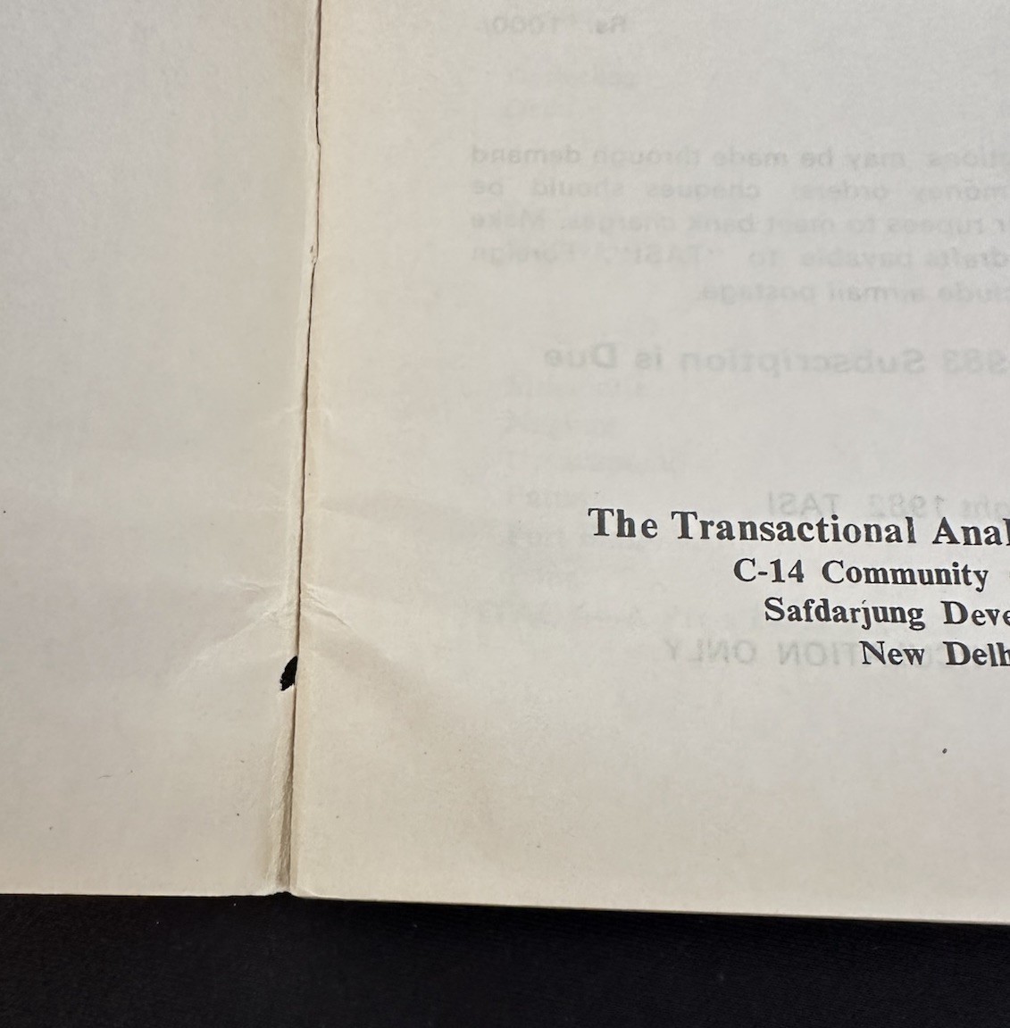 TAST DARSHAN Journal 1982 Transactional Analysis India Pearl Drego Rare Issue