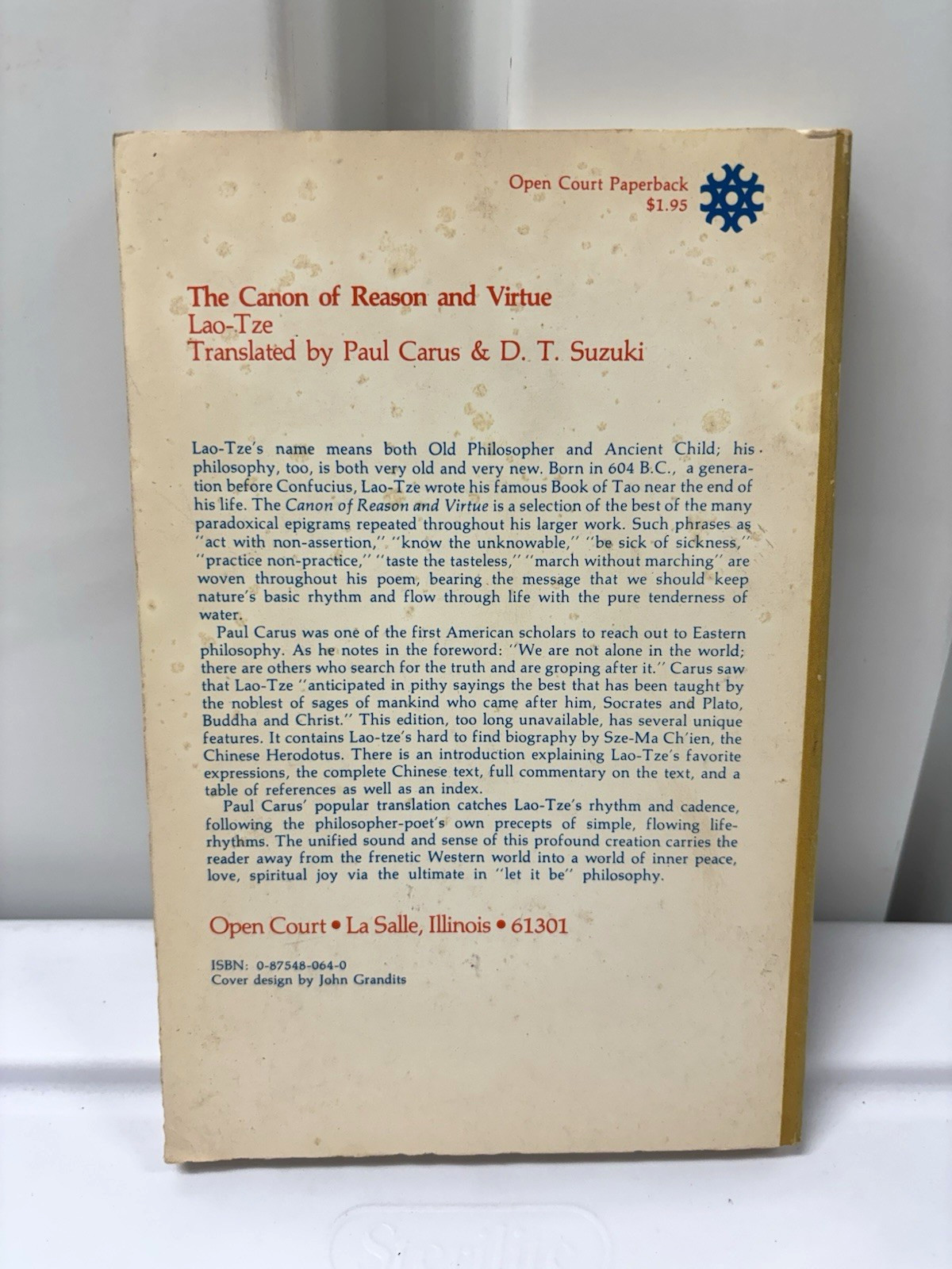 Vintage The Canon Of Reason And Virtue Lao Tzu Taoism Chinese Open Court PB 1974