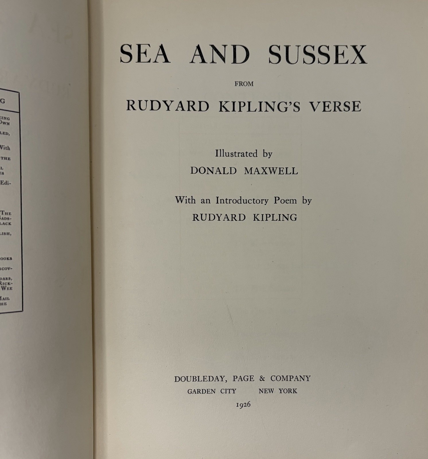 Sea & Sussex from Rudyard Kipling Verse 1926 1st Ed. Donald Maxwell Illus. Book