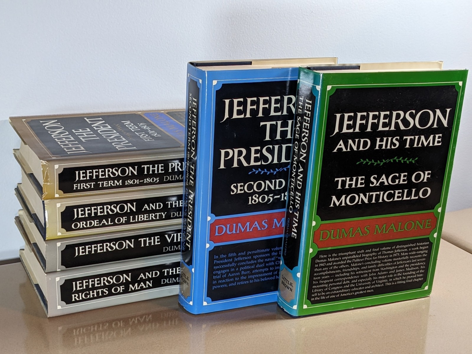 Jefferson And His Time Dumas Malone Complete 6 Volume Set HCDJ Seemingly Unread