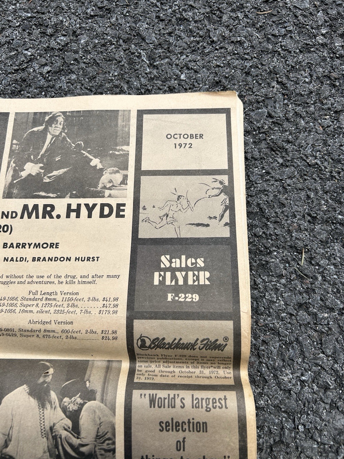 Blackhawk Films Sales Flyer (October 1972) Super 8 & 8mm Catalog Dr. Jekyll