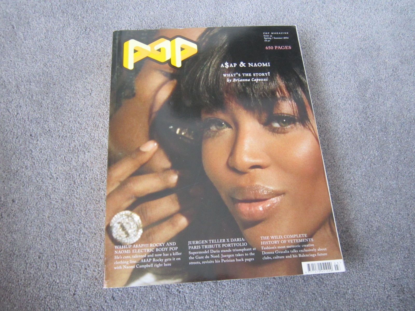 Pop 34 Magazine ,2016 ,650 pages ,Naomi Campbell cover