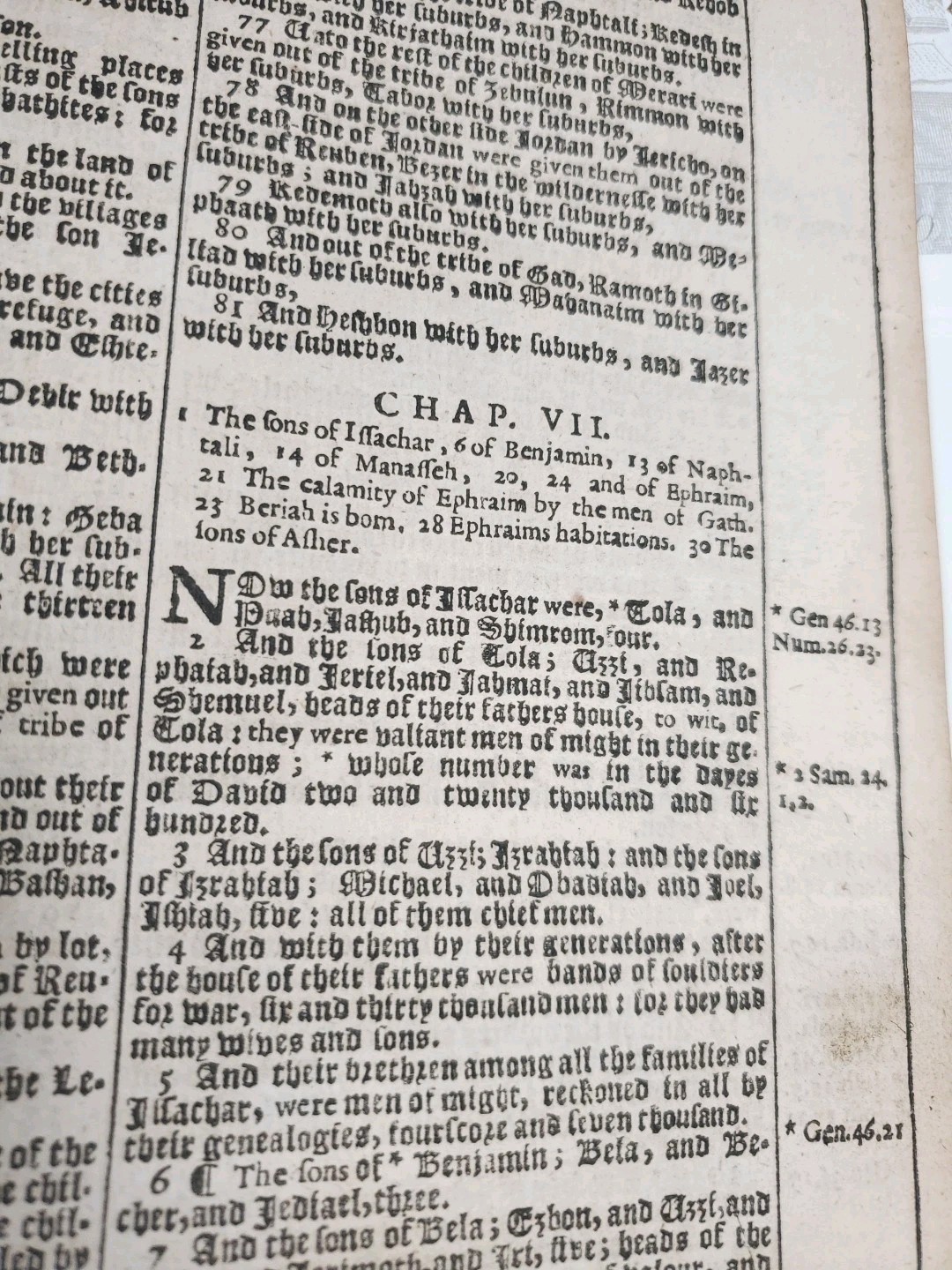 1611 King James Bible 1st Edition Facsimile AND Original Page Leaf 1600s 1st Chr