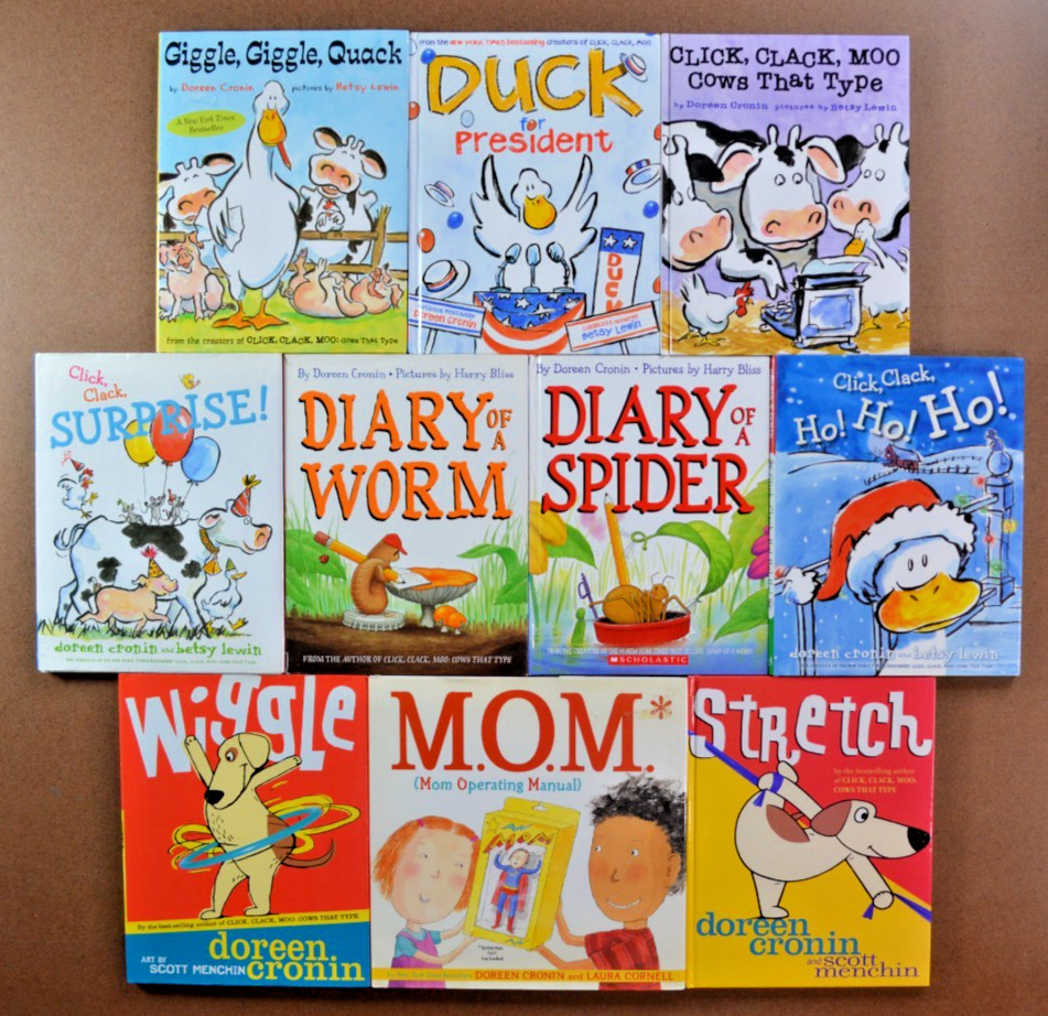 Lot 10 Picture Books by DOREEN CRONIN CLICK CLACK MOO Diary of Worm Hardcover L1