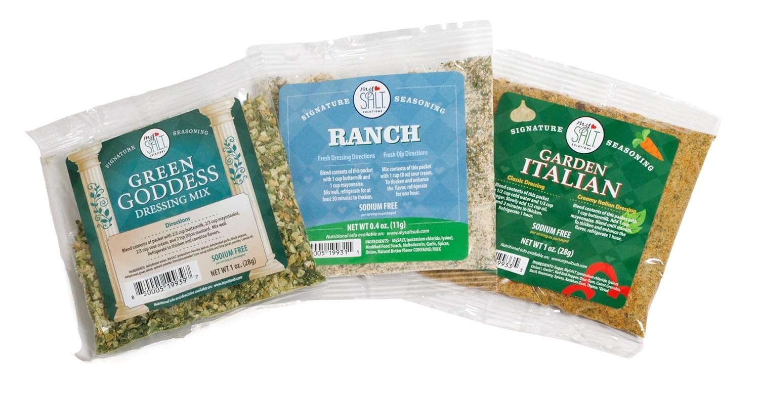 MySALT Ranch Dressing Mix – 5 Pack – Sodium-Free 0.2 Ounce (Pack of 5)
