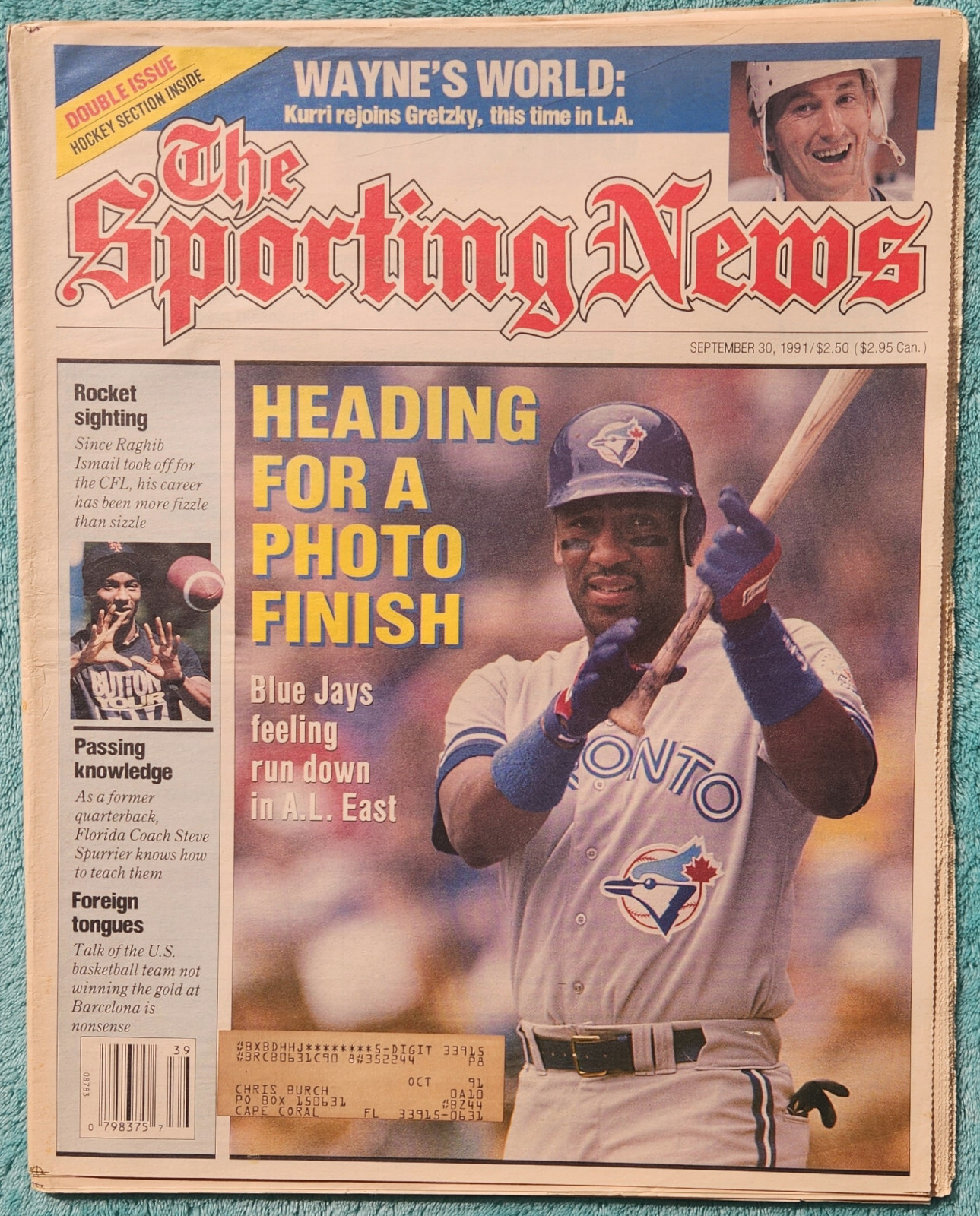 Joe Carter Toronto Blue Jays 1991 Sporting News Double Issue 72 Pages