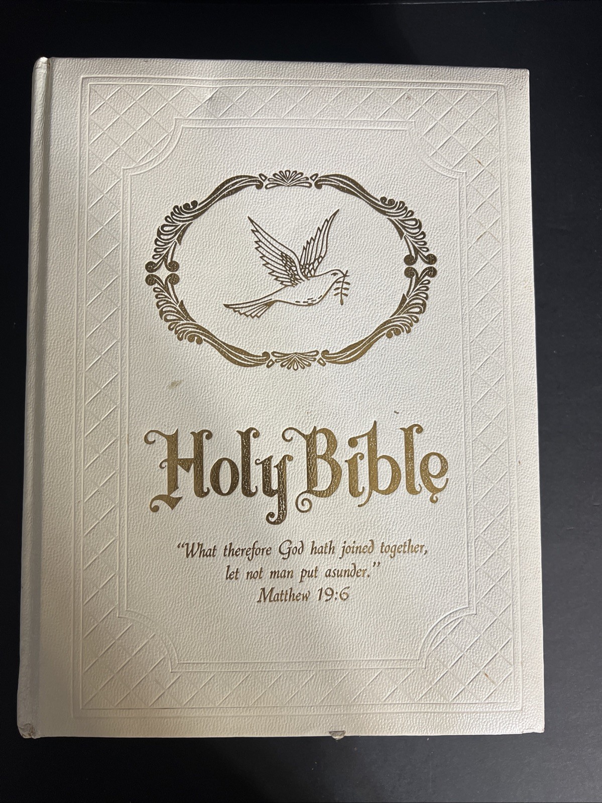 Vintage White Holy Bible King James Version Red Letter Wedding Edition 1971
