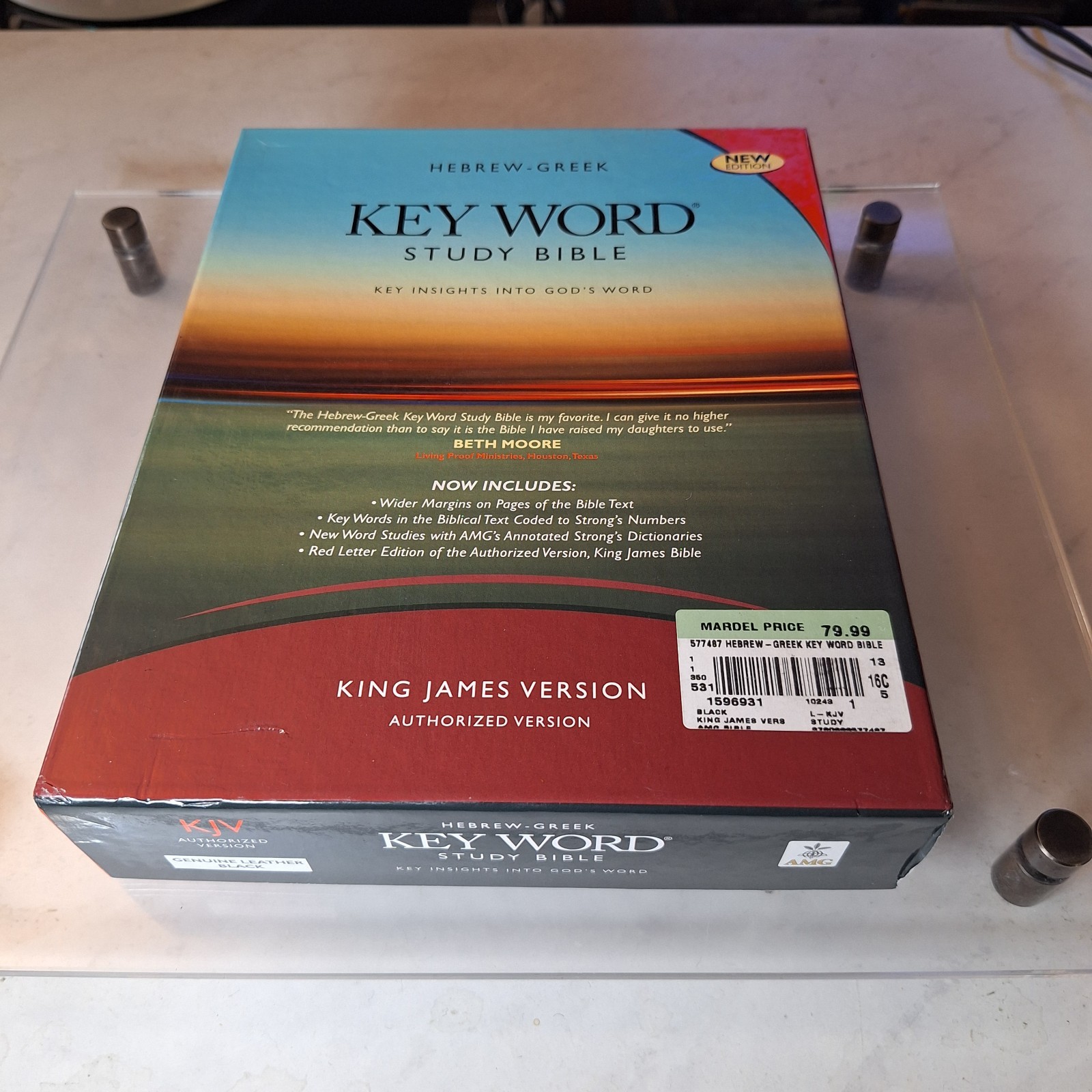 Key Word Study Bible KJV : Genuine Black by Warren Baker (2008, Leather)