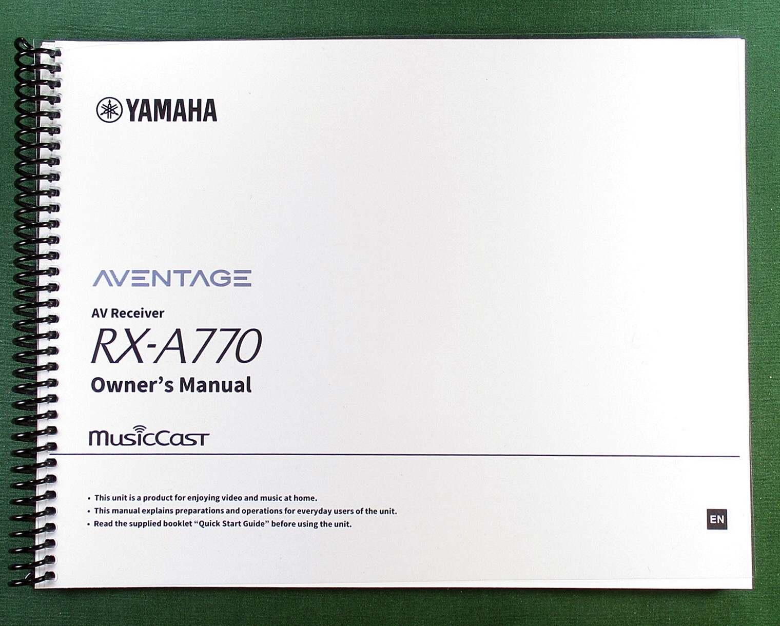 Yamaha RX-A770 Instruction Manual: Full Color 158 Pages & Protective Covers!