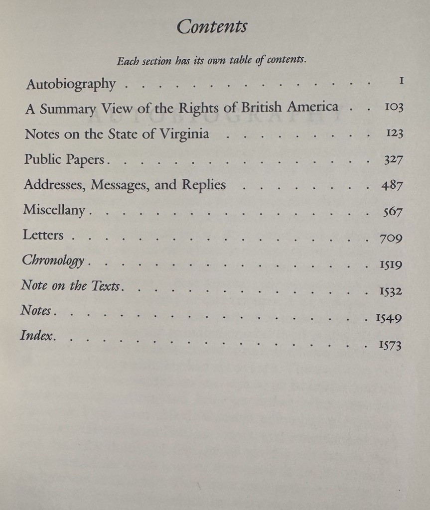 Thomas Jefferson Writings – Library of America w/Slipcase *NEAR MINT* 1600 Pages