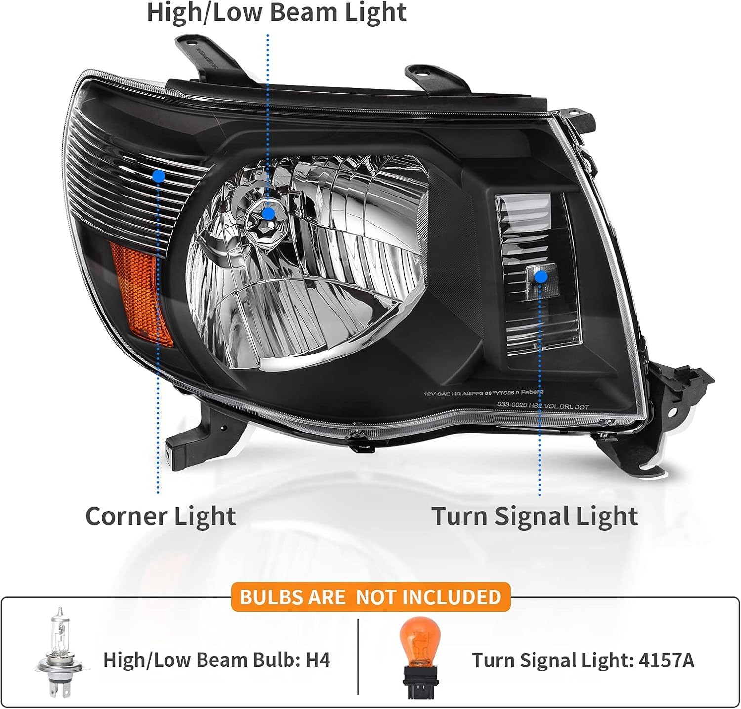 Headlights Assembly Compatible with Tacoma 2005 2006 2007 2008 2009 2010 2011 Bl