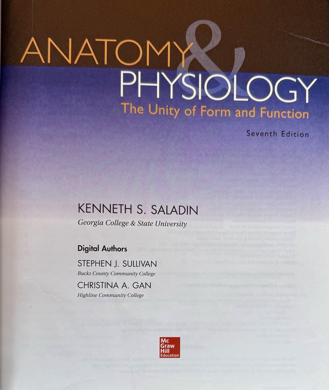 Saladin Anatomy & Physiology Unity of Form & Function 7th HC 2014 Illustrated
