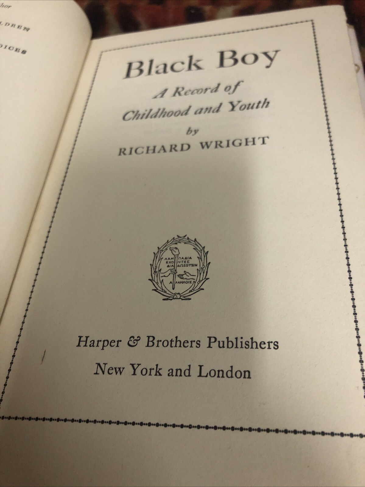 1945 Black Boy Wright First Edition Liberty Racism Autobiography Civil Rights