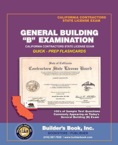 Builders Book Inc B General Building Examination Quick-Prep Flashcards for C…