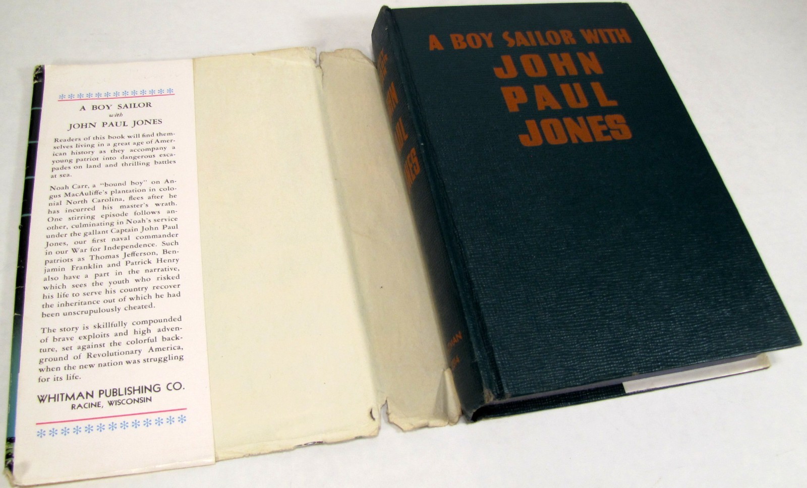 A Boy Sailor with John Paul Jones by H.C. Thomas Hardback with Dust Jacket 1946