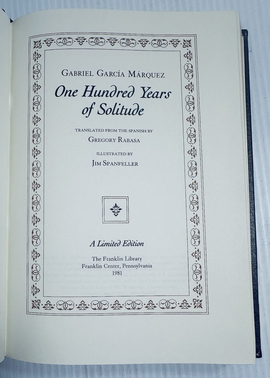 One Hundred Years Solitude Gabriel Garcia Marquez Franklin Library 1981 Leather