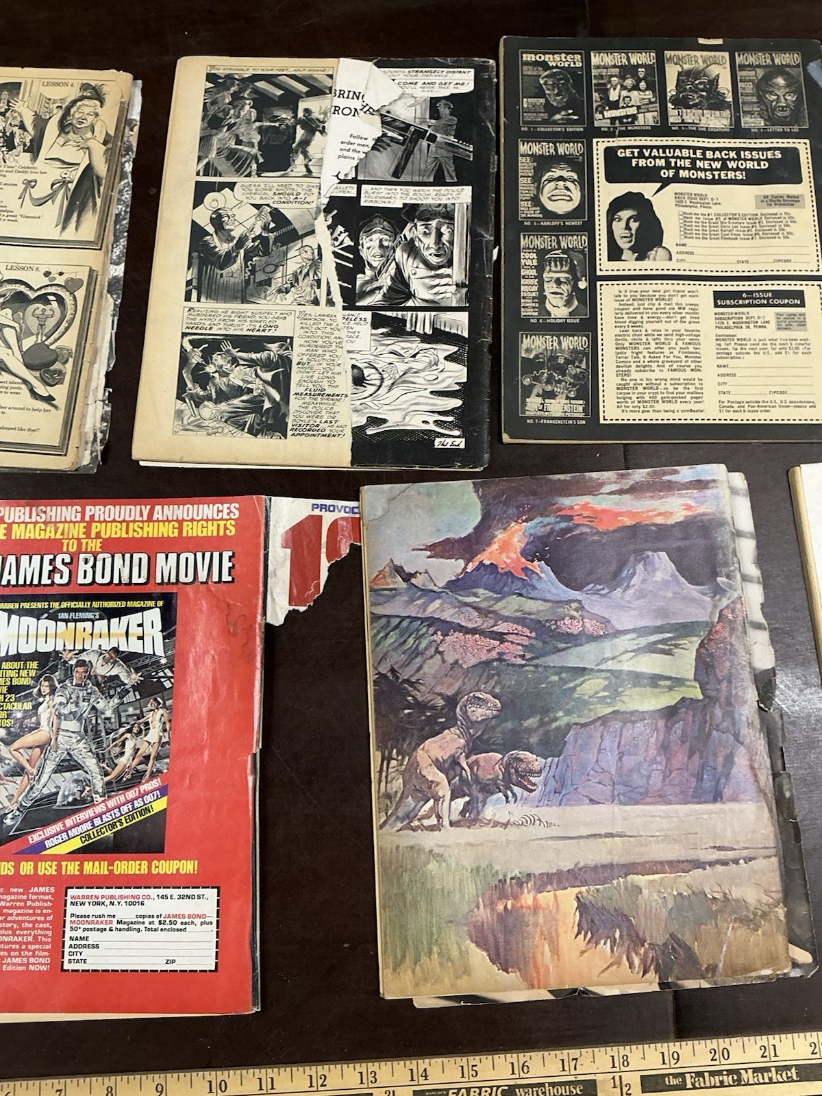 EERIE Weird FAMOUS MONSTERS Mania MAGAZINE (8) LOT 60s-70s HORROR